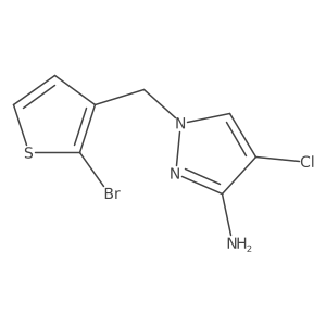 1-[(2-Bromothiophen-3-yl)methyl]-4-chloro-1H-pyrazol-3-amine Structure