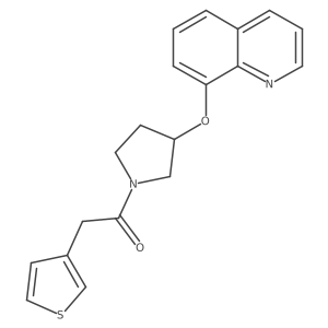 1-(3-(Quinolin-8-yloxy)pyrrolidin-1-yl)-2-(thiophen-3-yl)ethanone结构式
