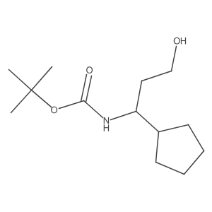 tert-butyl N-(1-cyclopentyl-3-hydroxypropyl)carbamate结构式