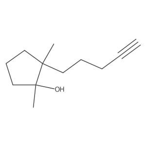 1,2-Dimethyl-2-(pent-4-yn-1-yl)cyclopentan-1-ol结构式