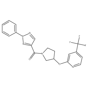 (2-phenyl-2H-1,2,3-triazol-4-yl)(3-((4-(trifluoromethyl)pyridin-2-yl)oxy)pyrrolidin-1-yl)methanone结构式