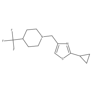 2-Cyclopropyl-4-((4-(trifluoromethyl)piperidin-1-yl)methyl)thiazole Structure