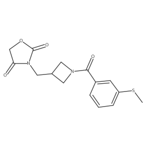 3-((1-(3-(Methylthio)benzoyl)azetidin-3-yl)methyl)oxazolidine-2,4-dione Structure