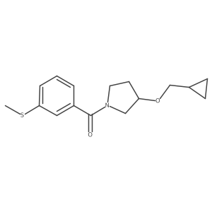 (3-(Cyclopropylmethoxy)pyrrolidin-1-yl)(3-(methylthio)phenyl)methanone结构式