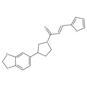 (E)-1-(3-(benzo[d][1,3]dioxol-5-yl)pyrrolidin-1-yl)-3-(furan-2-yl)prop-2-en-1-one Structure