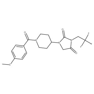 1-{1-[4-(Methylsulfanyl)benzoyl]piperidin-4-yl}-3-(2,2,2-trifluoroethyl)imidazolidine-2,4-dione Structure