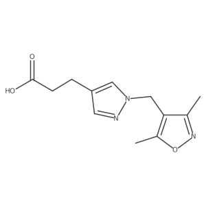 3-{1-[(3,5-dimethyl-1,2-oxazol-4-yl)methyl]-1H-pyrazol-4-yl}propanoic acid Structure