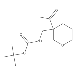tert-butyl N-[(3-acetyloxan-3-yl)methyl]carbamate结构式