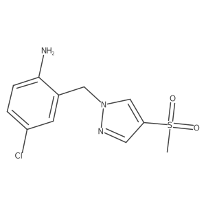 4-chloro-2-[(4-methanesulfonyl-1H-pyrazol-1-yl)methyl]aniline Structure