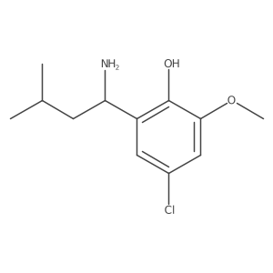 2-(1-Amino-3-methylbutyl)-4-chloro-6-methoxyphenol结构式