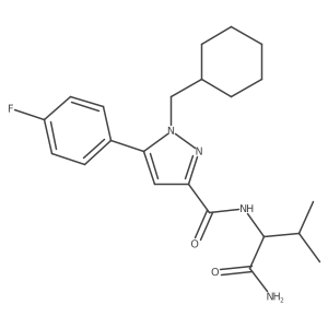 (S)-N-(1-amino-3-methyl-1-oxobutan-2-yl)-1-(cyclohexylmethyl)-5-(4-fluorophenyl)-1H-pyrazole-3-carboxamide Structure