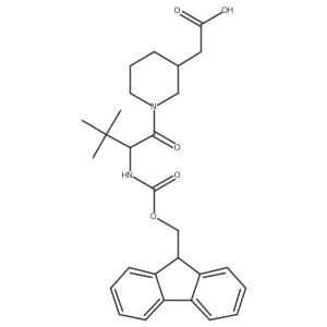 2-{1-[(2S)-2-({[(9H-fluoren-9-yl)methoxy]carbonyl}amino)-3,3-dimethylbutanoyl]piperidin-3-yl}acetic acid结构式