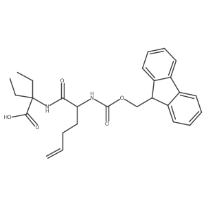 2-ethyl-2-[2-({[(9H-fluoren-9-yl)methoxy]carbonyl}amino)hex-5-enamido]butanoic acid结构式