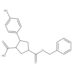 1-[(Benzyloxy)carbonyl]-4-(4-hydroxyphenyl)pyrrolidine-3-carboxylic acid Structure