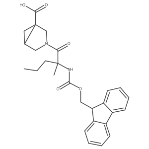3-[2-({[(9H-fluoren-9-yl)methoxy]carbonyl}amino)-2-methylpentanoyl]-3-azabicyclo[3.1.0]hexane-1-carboxylic acid结构式