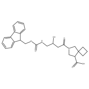 6-[4-({[(9H-fluoren-9-yl)methoxy]carbonyl}amino)-3-hydroxybutanoyl]-6-azaspiro[3.4]octane-8-carboxylic acid结构式