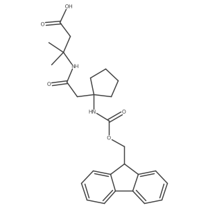 3-{2-[1-({[(9H-fluoren-9-yl)methoxy]carbonyl}amino)cyclopentyl]acetamido}-3-methylbutanoic acid Structure