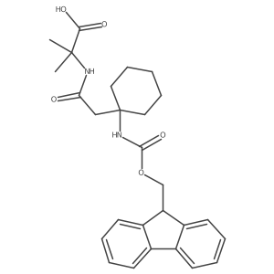 2-{2-[1-({[(9H-fluoren-9-yl)methoxy]carbonyl}amino)cyclohexyl]acetamido}-2-methylpropanoic acid Structure
