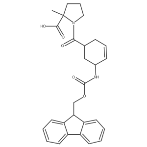 rac-1-[(1R,5S)-5-({[(9H-fluoren-9-yl)methoxy]carbonyl}amino)cyclohex-3-ene-1-carbonyl]-2-methylpyrrolidine-2-carboxylic acid结构式