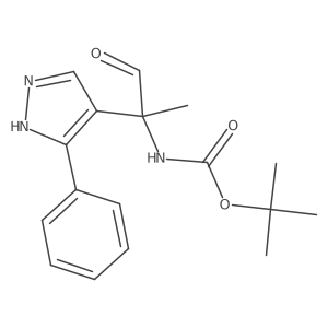 tert-butyl N-[1-oxo-2-(3-phenyl-1H-pyrazol-4-yl)propan-2-yl]carbamate Structure