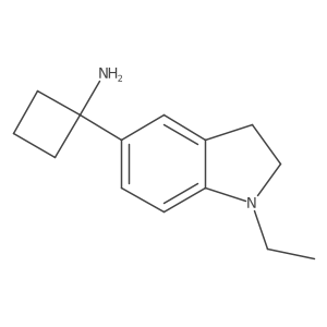 1-(1-ethyl-2,3-dihydro-1H-indol-5-yl)cyclobutan-1-amine结构式