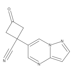 3-Oxo-1-{pyrazolo[1,5-a]pyrimidin-6-yl}cyclobutane-1-carbonitrile结构式