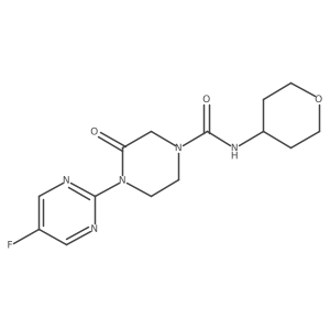 4-(5-Fluoropyrimidin-2-yl)-N-(oxan-4-yl)-3-oxopiperazine-1-carboxamide Structure