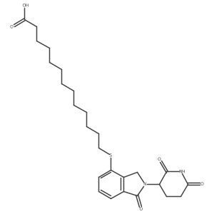 13-[2-(2,6-Dioxo-3-piperidyl)-1-oxo-isoindolin-4-yl]sulfanyltridecanoic acid Structure