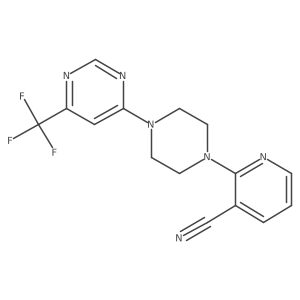 2-{4-[6-(Trifluoromethyl)pyrimidin-4-yl]piperazin-1-yl}pyridine-3-carbonitrile Structure