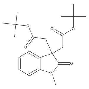 tert-Butyl 2-{3-[2-(tert-butoxy)-2-oxoethyl]-1-methyl-2-oxoindol-3-yl}acetate Structure