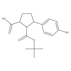 (2S,5R)-5-(4-bromophenyl)-1-[(tert-butoxy)carbonyl]pyrrolidine-2-carboxylic acid Structure