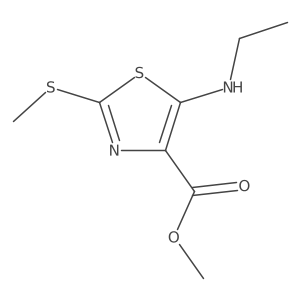 2-methylthio-5-(N-ethylamino)-4-methoxycarbonylthiazole结构式