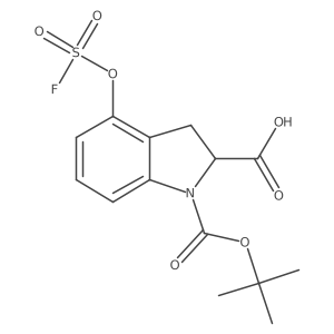 1-[(tert-butoxy)carbonyl]-4-[(fluorosulfonyl)oxy]-2,3-dihydro-1H-indole-2-carboxylic acid结构式