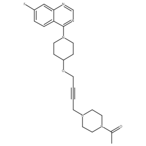1-[4-(4-{[1-(7-Fluoroquinazolin-4-yl)piperidin-4-yl]oxy}but-2-yn-1-yl)piperazin-1-yl]ethan-1-one结构式