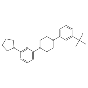 2-(Pyrrolidin-1-yl)-4-{4-[2-(trifluoromethyl)pyridin-4-yl]piperazin-1-yl}pyrimidine结构式