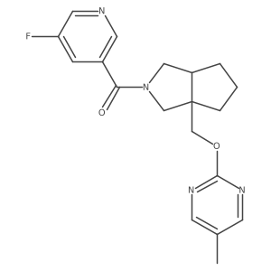 2-{[2-(5-Fluoropyridine-3-carbonyl)-octahydrocyclopenta[c]pyrrol-3a-yl]methoxy}-5-methylpyrimidine Structure