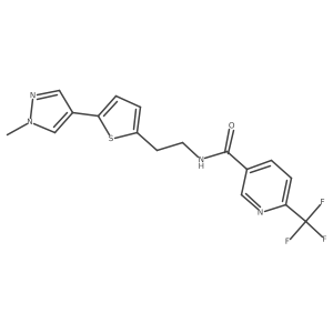 N-{2-[5-(1-methyl-1H-pyrazol-4-yl)thiophen-2-yl]ethyl}-6-(trifluoromethyl)pyridine-3-carboxamide Structure