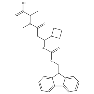 (2S)-2-[3-cyclobutyl-3-({[(9H-fluoren-9-yl)methoxy]carbonyl}amino)-N-methylpropanamido]propanoic acid结构式
