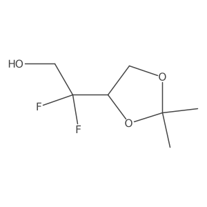 2-(2,2-Dimethyl-1,3-dioxolan-4-yl)-2,2-difluoroethan-1-ol结构式