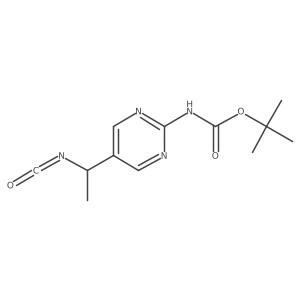 tert-butyl N-[5-(1-isocyanatoethyl)pyrimidin-2-yl]carbamate Structure