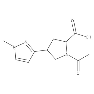 (2S)-1-acetyl-4-(1-methyl-1H-pyrazol-3-yl)pyrrolidine-2-carboxylic acid Structure