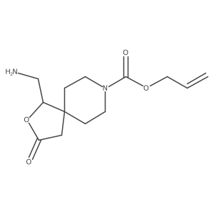 Prop-2-en-1-yl 1-(aminomethyl)-3-oxo-2-oxa-8-azaspiro[4.5]decane-8-carboxylate结构式