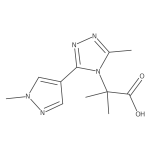2-methyl-2-[3-methyl-5-(1-methyl-1H-pyrazol-4-yl)-4H-1,2,4-triazol-4-yl]propanoic acid结构式