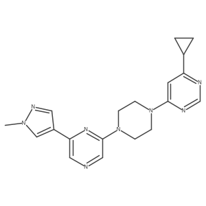 2-[4-(6-cyclopropylpyrimidin-4-yl)piperazin-1-yl]-6-(1-methyl-1H-pyrazol-4-yl)pyrazine结构式
