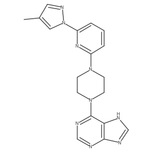 6-{4-[6-(4-methyl-1H-pyrazol-1-yl)pyridin-2-yl]piperazin-1-yl}-9H-purine Structure