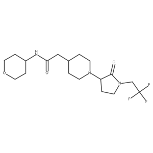 N-(oxan-4-yl)-2-{1-[2-oxo-1-(2,2,2-trifluoroethyl)pyrrolidin-3-yl]piperidin-4-yl}acetamide结构式