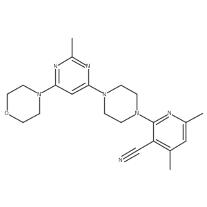 4,6-Dimethyl-2-{4-[2-methyl-6-(morpholin-4-yl)pyrimidin-4-yl]piperazin-1-yl}pyridine-3-carbonitrile Structure