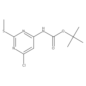 tert-butyl N-[6-chloro-2-(methylsulfanyl)pyrimidin-4-yl]carbamate结构式