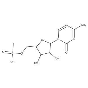4-Amino-1-(5-O-(hydroxymethylphosphinyl)-beta-D-arabinofuranosyl)-2(1H)-pyrimidinone Structure