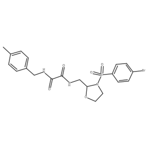 N-[[3-(4-bromophenyl)sulfonyloxazolidin-2-yl]methyl]-N'-(p-tolylmethyl)oxamide结构式